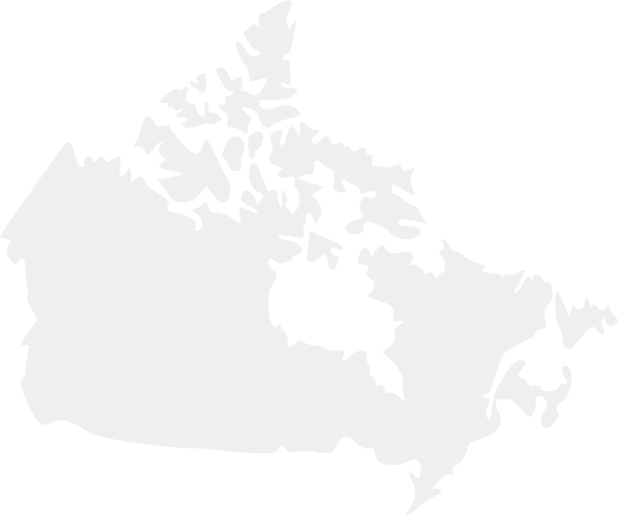 Silhouette of a map of Canada