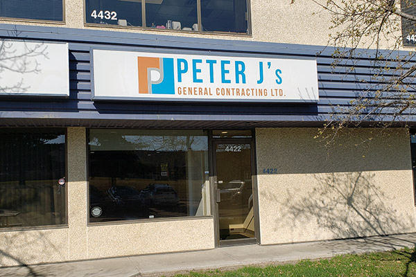Store front of Peter J's General Contracting